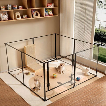 Parc pour Petits Animaux Enclos Lapin Intérieur Rongeur Chiot Cochon d'Inde - 6 Panneaux - 124x63x40cm