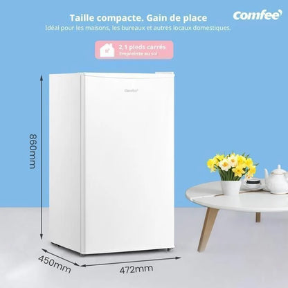 Réfrigérateur Top - Comfee RCD93WH2(E)- 93L -Classe E - 45 x 47,2 x 86 cm - Blanc