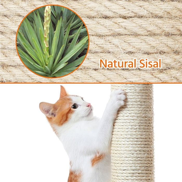 Yaheetech Arbre à Chat en Sisal Griffoir Grattoir Tour de Jeux pour Chat avec Centre d'activités Arbre a Chat Hauteur 107cm Rose