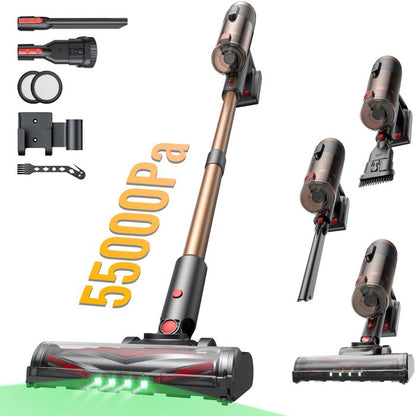 Proscenic aspirateur balai sans fil PO11 Ultra-Aspiration 55 kPa-Brosse Anti-Emmêlement - Pivot flexible à 180°- Design Autonome