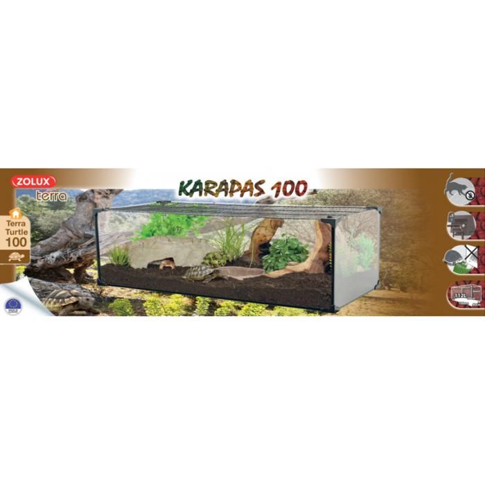 Terrarium tortue Karapas Terra 80 Pro noir - Zolux Noir