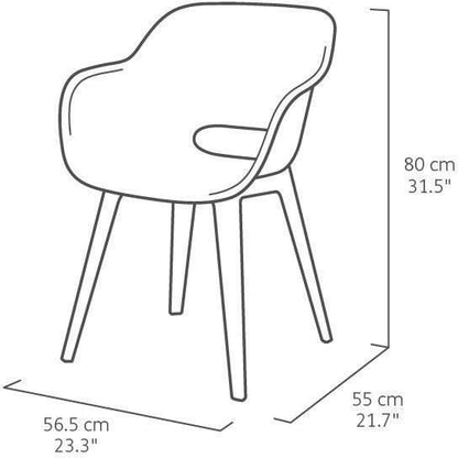 Chaises de jardin - KETER - AKOLA - Lot de 2 en résine - Gris olive - Dossier ergonomique