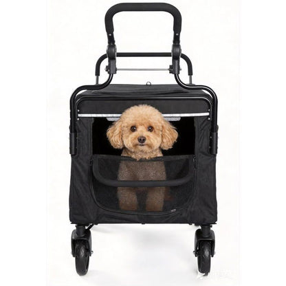 Chariot- Poussette Pliable pour Chiens de Grande et Moyenne Taille + Rampe d’Accès – le Camping et les Promenades en Plein Air