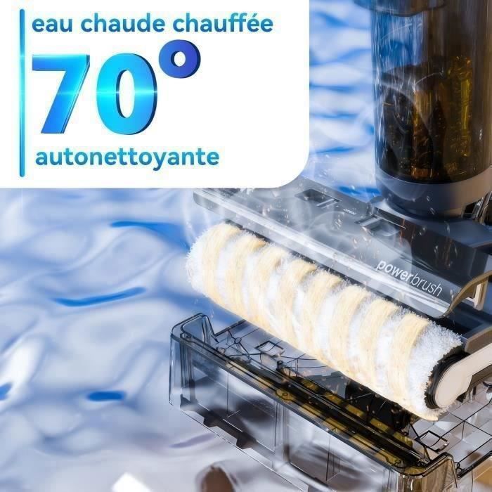 Aspirateur Laveur Sans Fil-JONR ED12 Pro,Aspirateur sans Fil 4 en 1,Autonettoyage 70°C,Séchage à air chaud 80°C,40 Mins (230 m²)