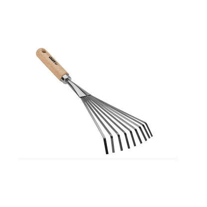Kit 9 outils de jardin Manche bois Hêtre Inox et Fer forgés à la main  VITO