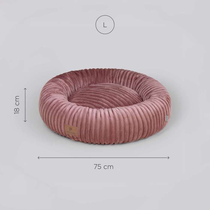 Grand lit pour chien PELUVIO Koya - Moelleux - Avec coussin - 75 x 75 cm - Rose