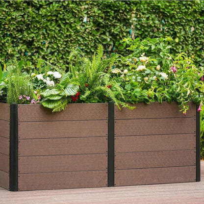 Garvee BAC A FLEUR ,Potager sur Pieds Surélevé avec Bâche en Filet,  Jardinière Surélevée en Métal avec Serre, Beige ,180x90x30cm