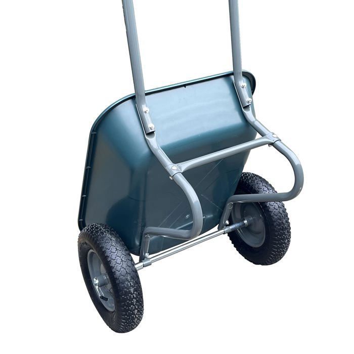 Chariot de Jardin Basculeur Renforcé - Capacité 600 lb (272 kg) -Réglable à 180° - Roues Tout-Terrain 10"- Résistant à la Rouille