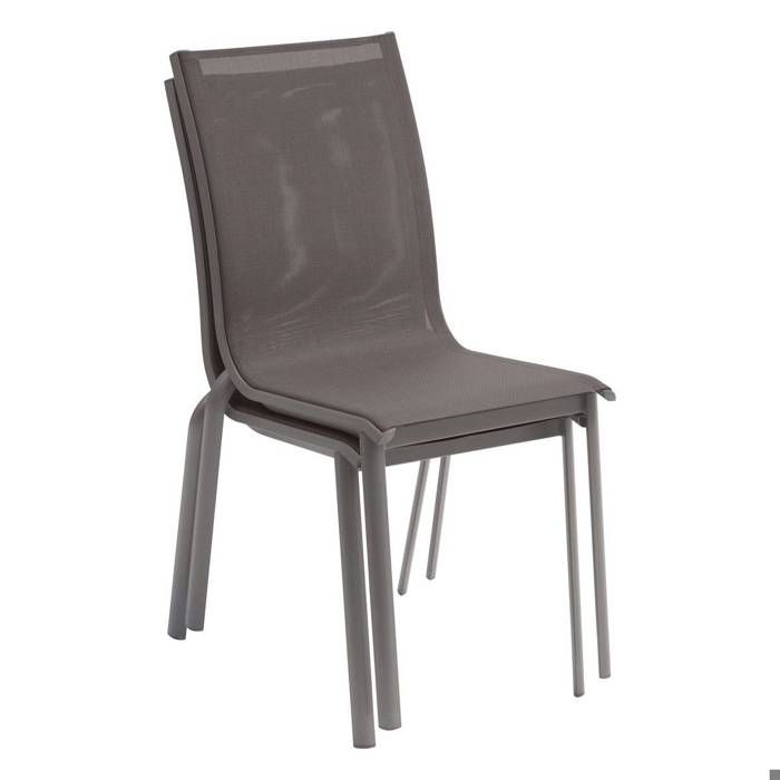 Chaise de jardin empilable "Axant" bleu canard & graphite en aluminium traité époxy - Hespéride