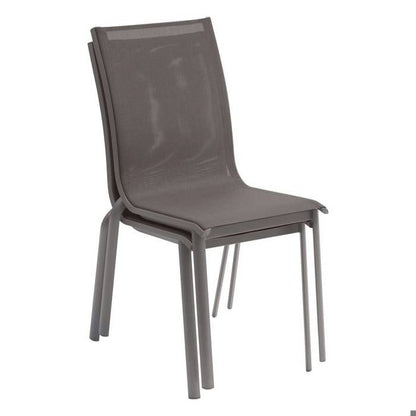 Chaise de jardin empilable "Axant" bleu canard & graphite en aluminium traité époxy - Hespéride