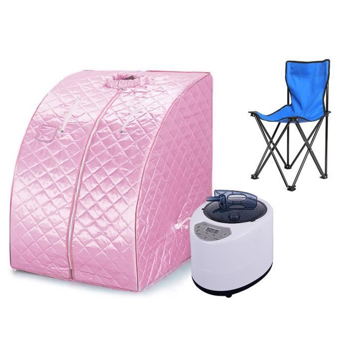 Sauna à Vapeur et Cabine OHMG - Tente Pliable 1 Place - Générateur de Vapeur 1.5L 1000W - Bleu