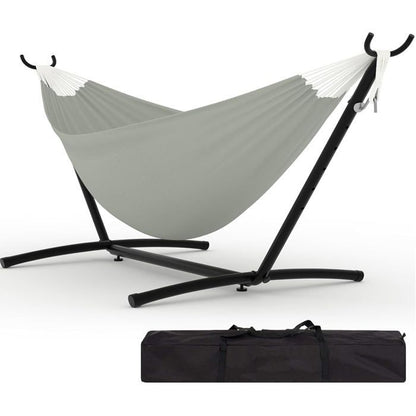 Hamac Double avec Support - 450 lbs, Toile Coton & Coussin Amovible - Pour Jardin, Intérieur/Extérieur, Vert