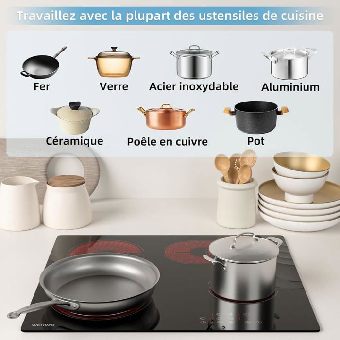 Plaque vitrocéramique WEHIMO XINLT2V-48 4 foyers 7200W