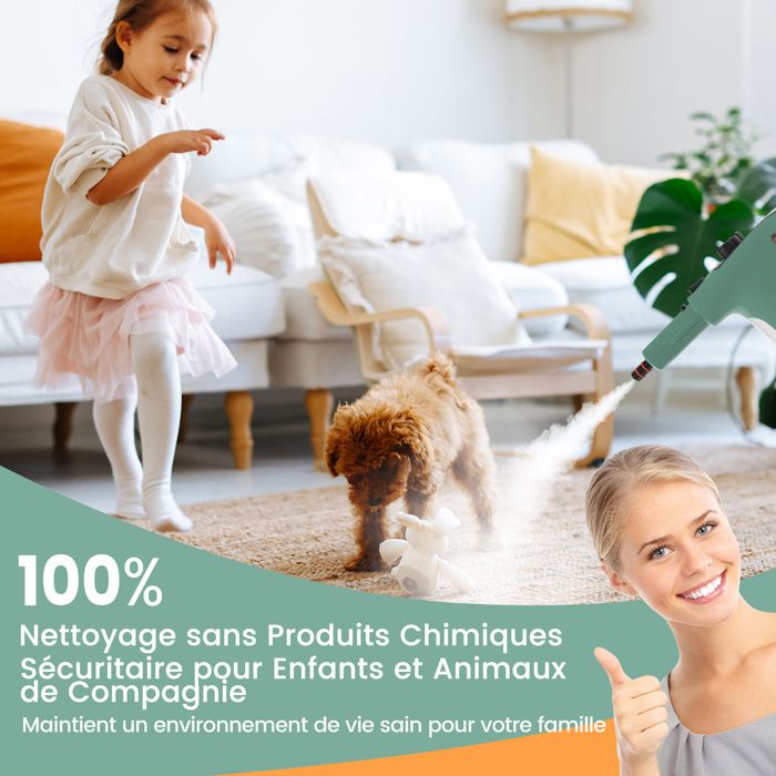 Nettoyeur Vapeur à Main 1500W Punaises de Lit COSTWAY-Réservoir 400 ml-2 Bar-14 Accessoires-125 ℃-Verrou de Sécurité Enfants-Bleu