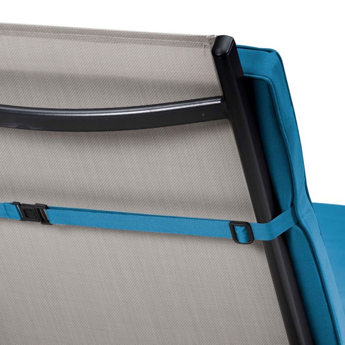 Lot 2 coussins bain de soleil polyester bleu 186 x 53 x 5 cm Picchu - Oviala