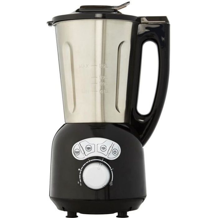 Blender chauffant mixeur et cuiseur 1,5L - Inox et crème - 1400W - Cook & Ice V3