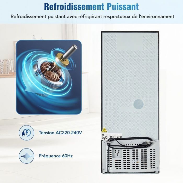 Mini réfrigérateur - Memkey - 76 L - 43,5 x 40 x 71,6 cm - Noir - LED, 6 L congélateur