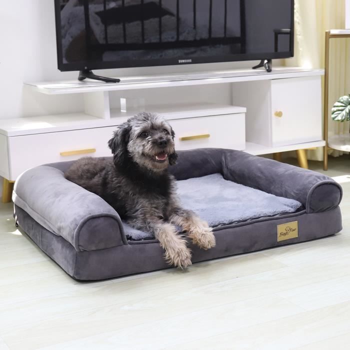 BingoPaw Panier pour Chien Orthopédique Coussin Chien Déhoussable et Lavable Canapé Chien Moyenne Taille, 80 x 60 x 18 cm