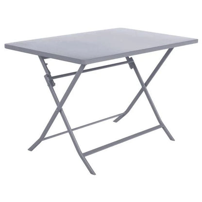 Table de jardin pliante carrée "Greensboro" pétrole 2 places en acier traité époxy - Hespéride