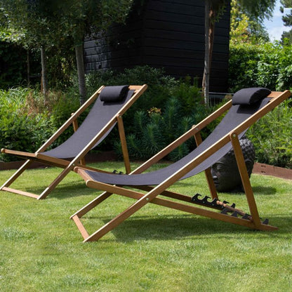 Lot de 2 chiliennes eucalyptus noir Socoa - Oviala