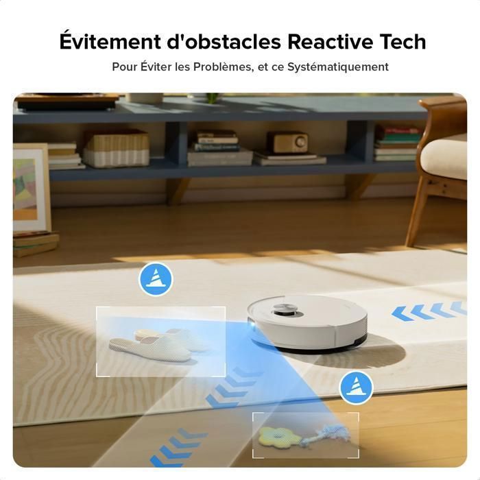 Roborock Q10 S5 Set  Aspirateur Robot 10000 Pa Aspiration, Anti-emmêlement,Levage des Serpillères de 8 mm, Évitement