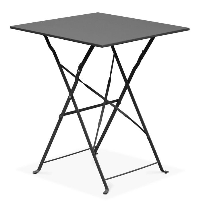 Table de jardin et 2 chaises acier 60 cm vert cactus Rome - Oviala