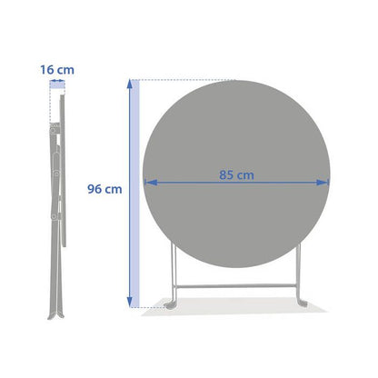 Table de jardin pliante ronde "Greensboro" vert olive 2 places en acier traité époxy - Hespéride