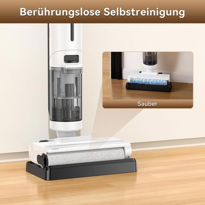 Aspirateur Laveur Sans Fil-JONR ED12 Pro,Aspirateur sans Fil 4 en 1,Autonettoyage 70°C,Séchage à air chaud 80°C,40 Mins (230 m²)