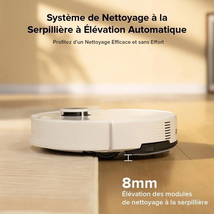 Roborock Q10 S5 Set  Aspirateur Robot 10000 Pa Aspiration, Anti-emmêlement,Levage des Serpillères de 8 mm, Évitement