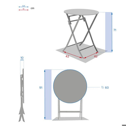 Table de jardin pliante ronde "Greensboro" vert olive 2 places en acier traité époxy - Hespéride