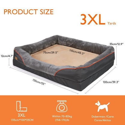 BingoPaw Panier Chien XXL Lit pour Chien Grande Taille Coussin pour Chien Déhoussable Orthopétique 97 x 72 x 30 cm