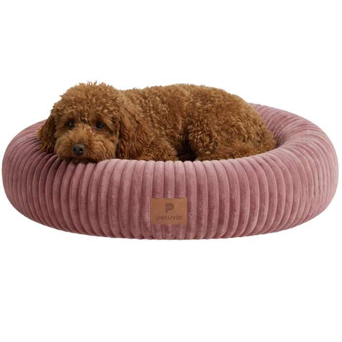 Grand lit pour chien PELUVIO Koya - Moelleux - Avec coussin - 75 x 75 cm - Rose