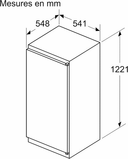Bosch KIR41NSE0, Série 2, Petit réfrigérateur, Encastrable, 122,1 x 54,1 cm, 204 L
