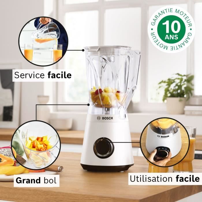 Blender sous vide 2-en-1 - BOSCH - VitaPower Série 8 MMBV625M - 1000 W - Inox / Noir