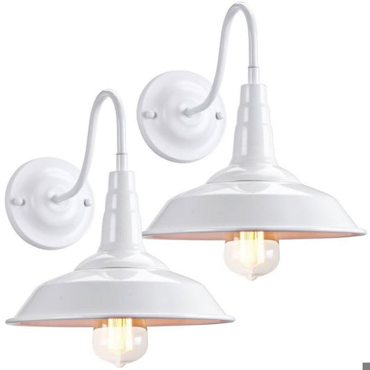 Applique murale d'extérieur - Moderne - Blanc - 2x E27 - Métal anti-rouille