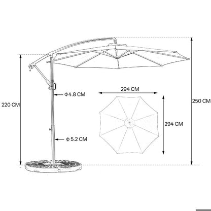 Parasol - Gutent - Double face - Rectangulaire - Mât déporté - Bleu marine