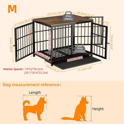 BingoPaw Cage pour Petit Chien Intérieur Caisse Chien Petite Taille Meuble Chiens 78.5x56.5x65cm