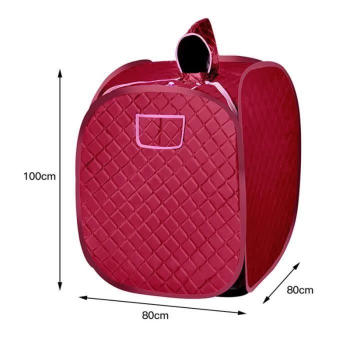 Sauna Portable à Vapeur Willonin® - Capacité 2.5L - Télécommande et Tabouret - Bordeaux
