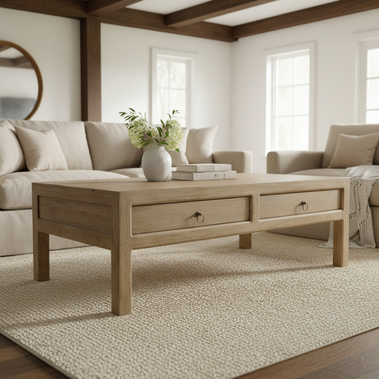 Amal Mango Wood 2 Drawer Coffee Table