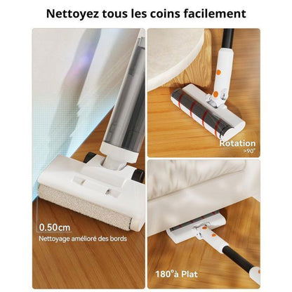 Aspirateur Laveur Sans Fil-JONR ED12 Pro,Aspirateur sans Fil 4 en 1,Autonettoyage 70°C,Séchage à air chaud 80°C,40 Mins (230 m²)