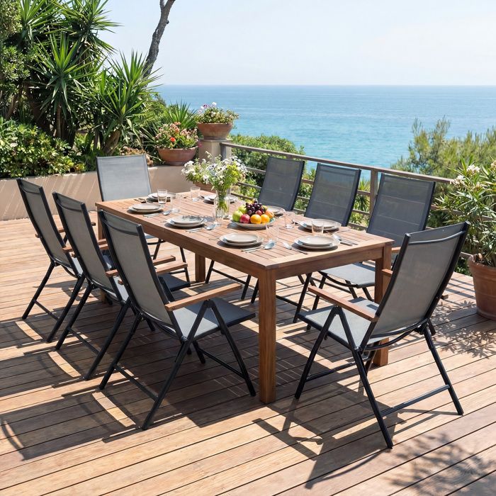 Lot de 4 Chaises Pliantes de Jardin COSTWAY, Dossier Ajustable à 5 Positions, Accoudoirs, Cadre en Métal, Extérieur Intérieur, Noir