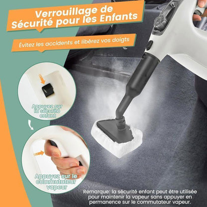 Nettoyeur Vapeur à Main 1500W Punaises de Lit COSTWAY-Réservoir 400 ml-2 Bar-14 Accessoires-125 ℃-Verrou de Sécurité Enfants-Vert