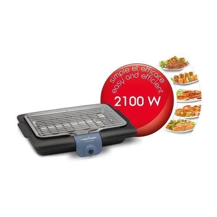 MOULINEX BBQ ELECTRIQUE BG135812 ACCESSIMO PIEDS 2100 W GRILLE AMOVIBLE
