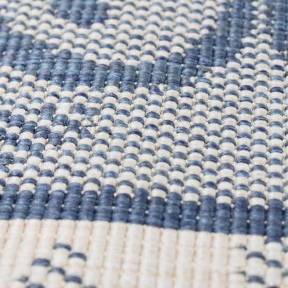 Tapis extérieur, kilim reversible 160x230 LYN2 L REVERSIBLE bleu et beige