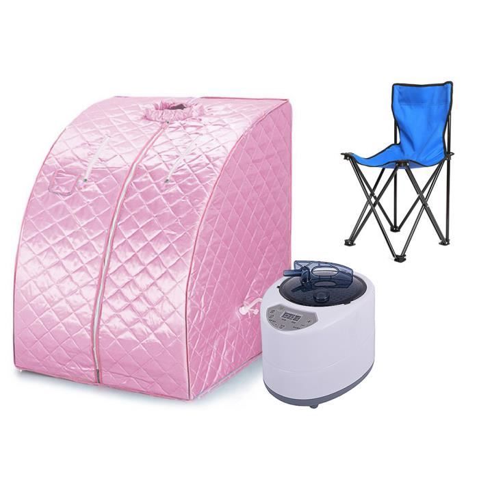 Sauna à Vapeur et Cabine OHMG - Tente Pliable 1 Place - Générateur de Vapeur 1.5L 1000W - Bleu