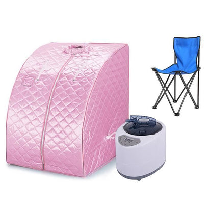 Sauna à Vapeur et Cabine OHMG - Tente Pliable 1 Place - Générateur de Vapeur 1.5L 1000W - Bleu