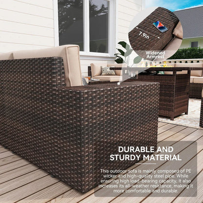 13 Pieces Patio Furniture Set with 44Fire Pit Table