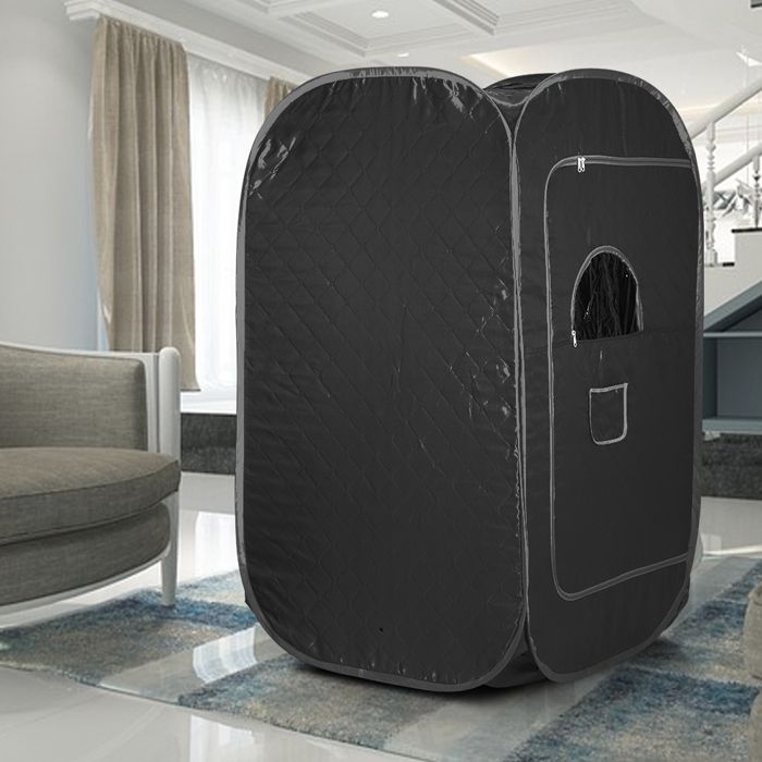 OHMG-Cuiseur Vapeur Portatif Pour Sauna Domestique-Fumoir À Vapeur-Avec Tabouret Pliant-Régulation Température Programmée-Rouge