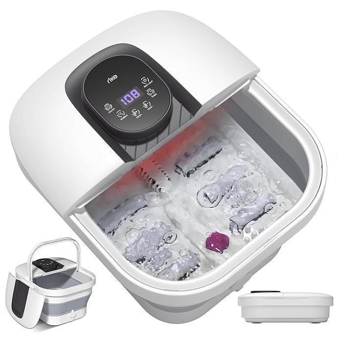 Bain de Pieds Massage pliant ALLJOY, température constante, Écran tactile, Masseur de Pieds Pliable avec Bulles