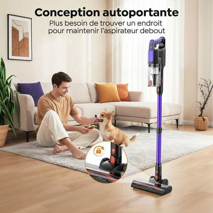 BUTURE VC90 Aspirateur Balai sans Fil – 65 kPa/600W/60 min – SmartSpeed– Charge rapide –Batterie amovible- Idéal sols durs & tapis